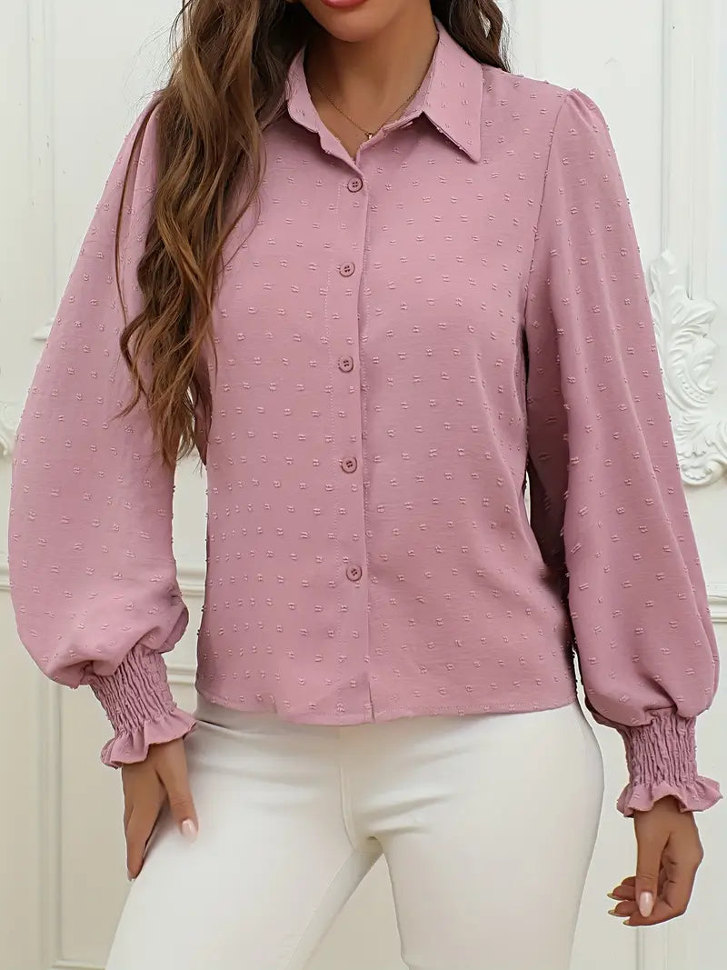 Alba – Blusa elegante con mangas con puños fruncidos