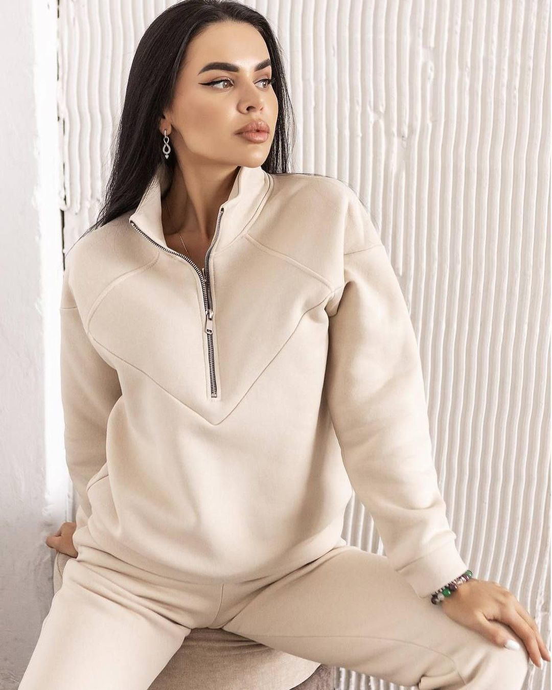 Jessi - Conjunto de blusa y pantalón con cremallera y sudadera Jay