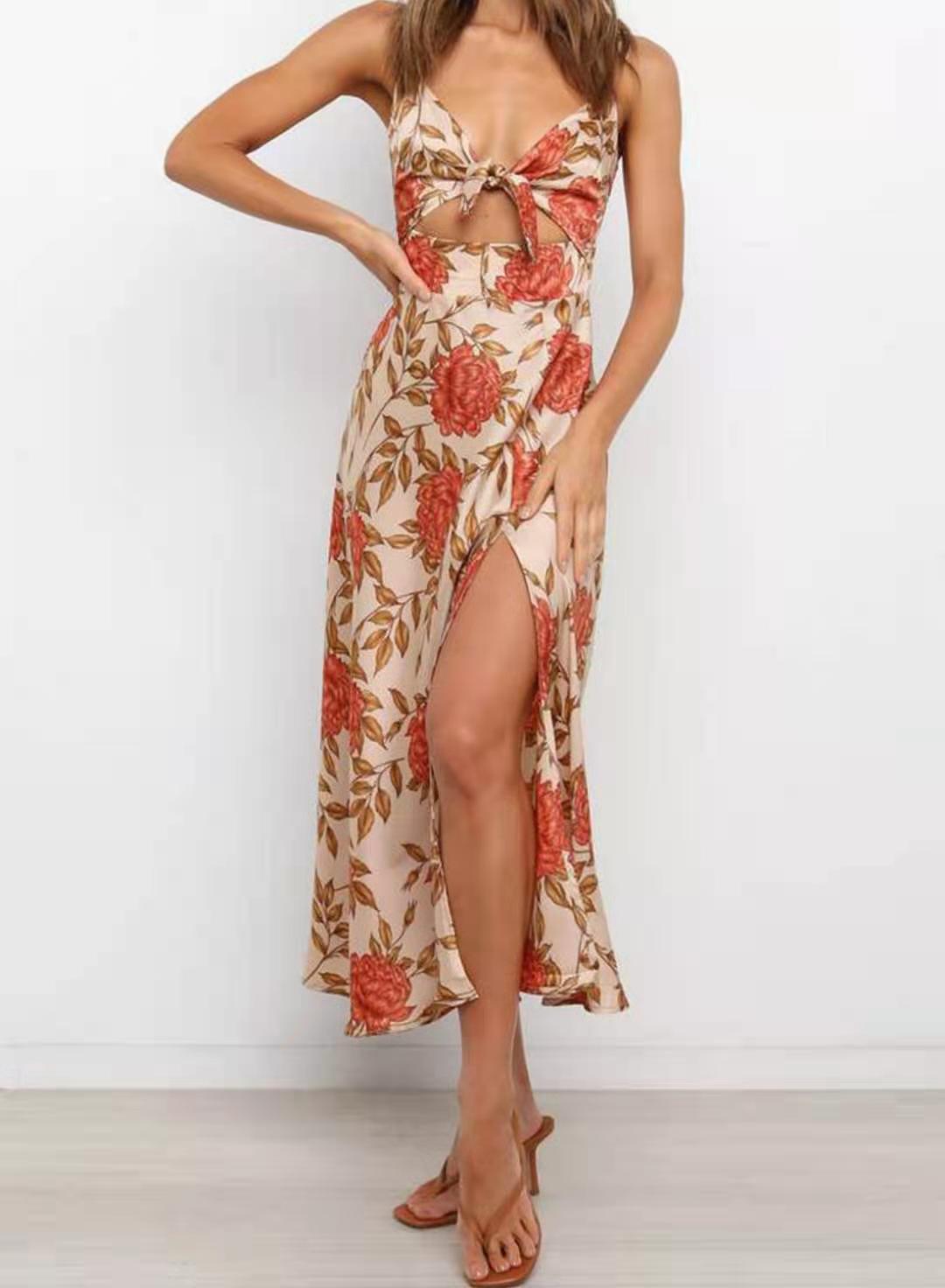 Florence - Vestido midi con escote lazada