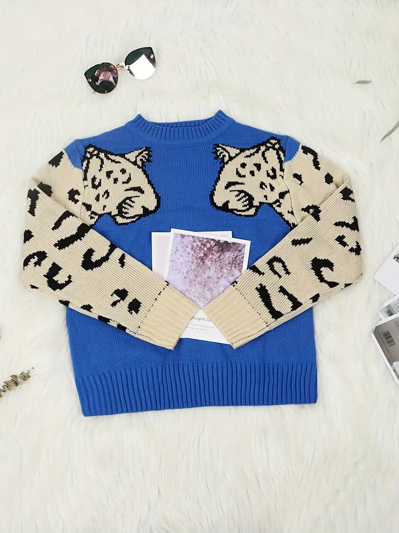 Brynlee – Jersey con vibrante estampado de leopardo