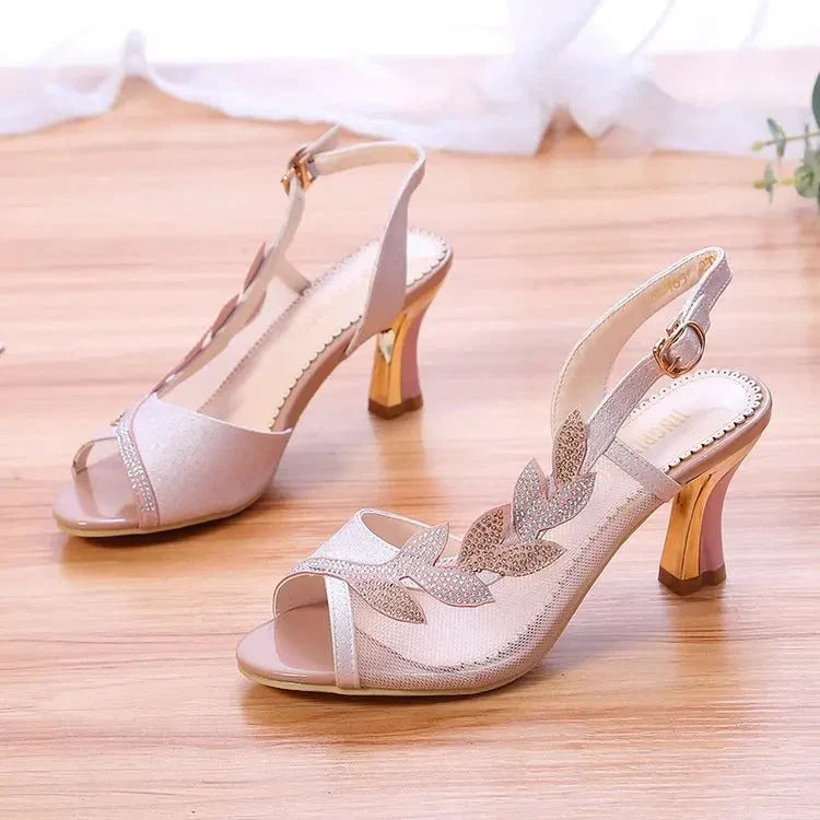 Rumi – Tacones elegantes confeccionados en tela de malla