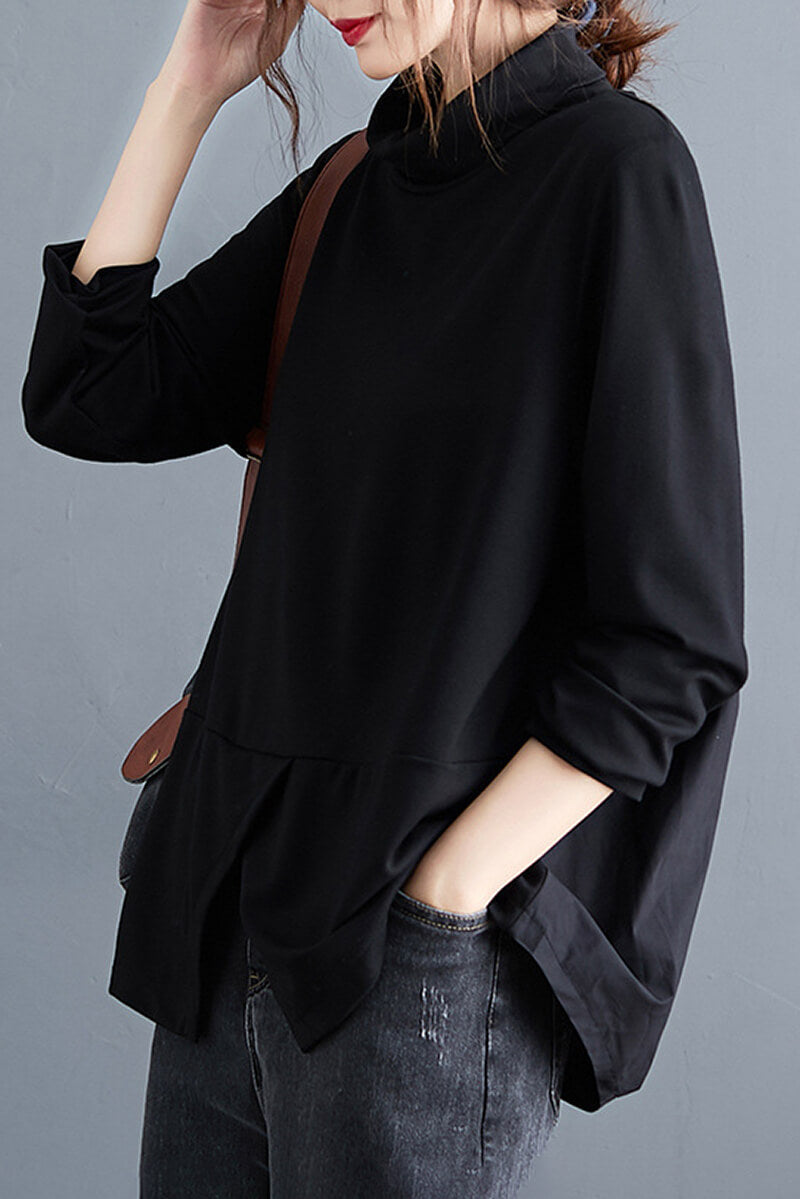 Laren - Blusa de oficina con cuello alto