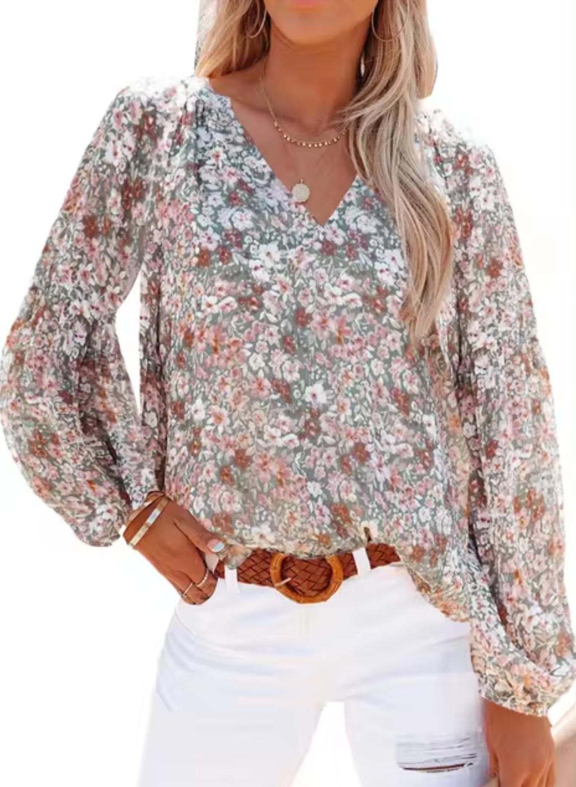 Winona – Blusa de Gasa con Estampado Floral