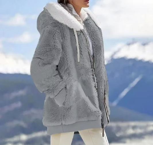 Monia – Chaqueta polar de cachemir con capucha