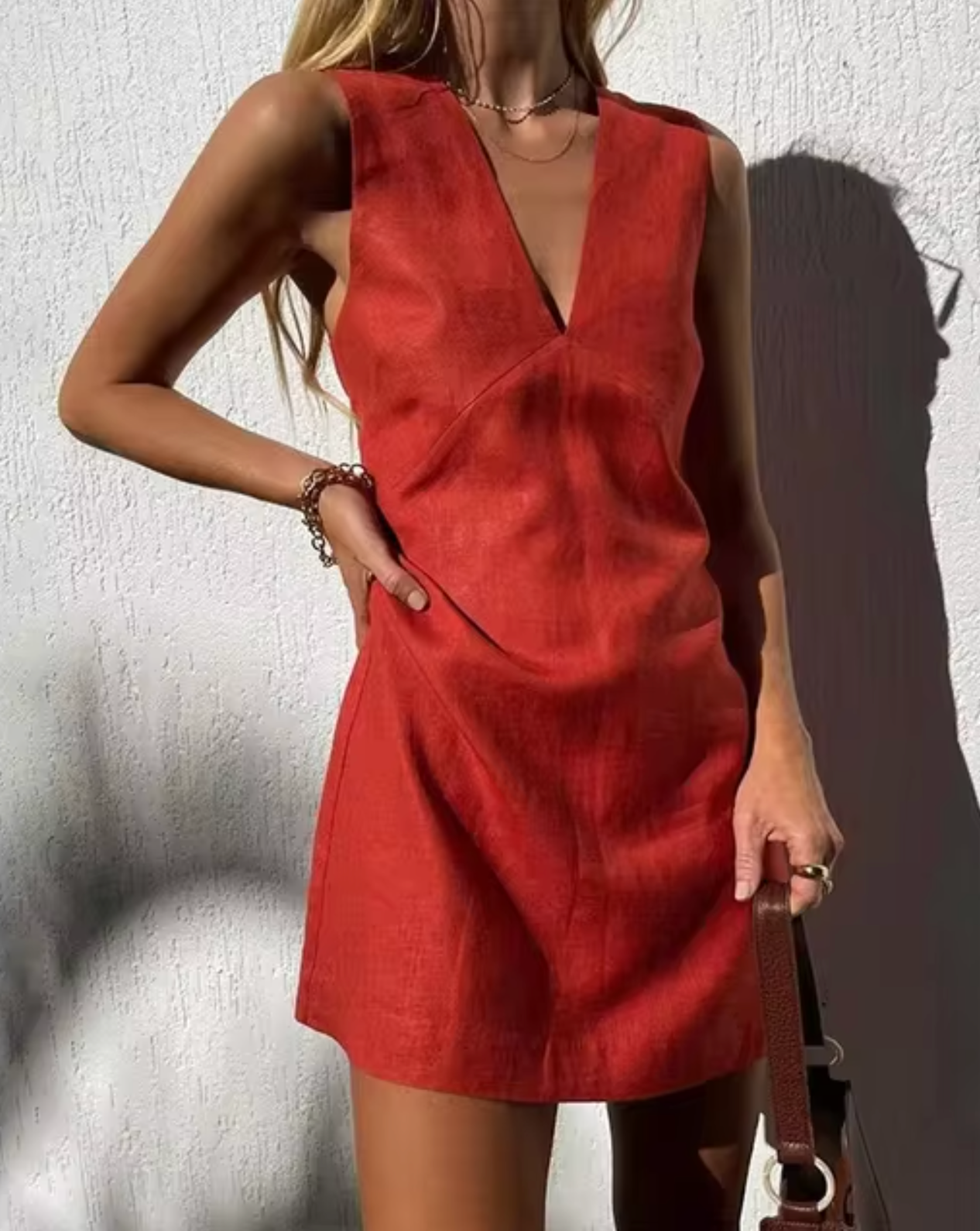 Marcella – Vestido Mini de Lino sin Mangas