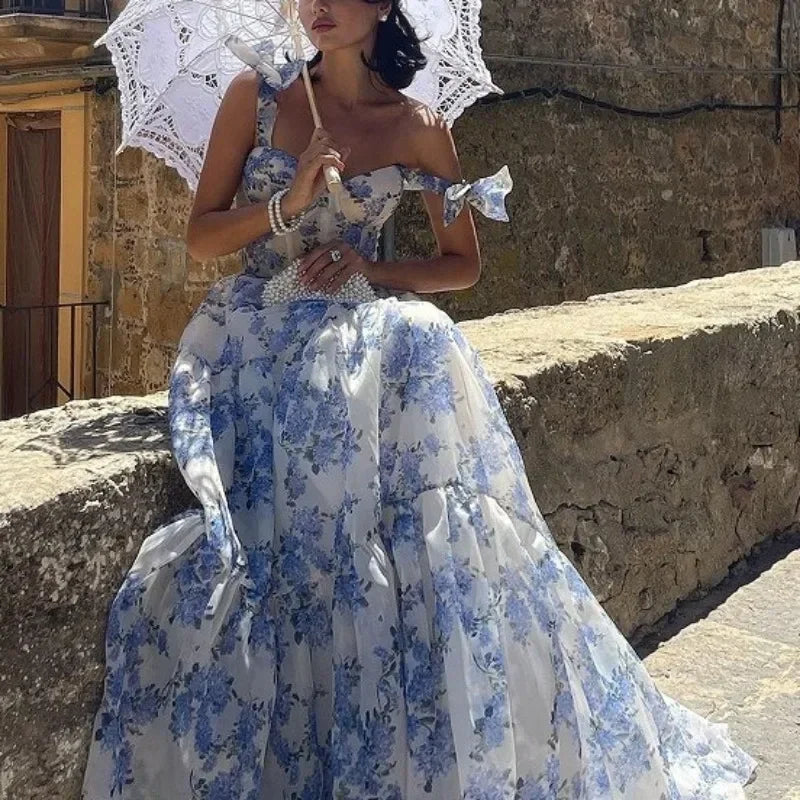 María - Impresionante vestido floral vintage