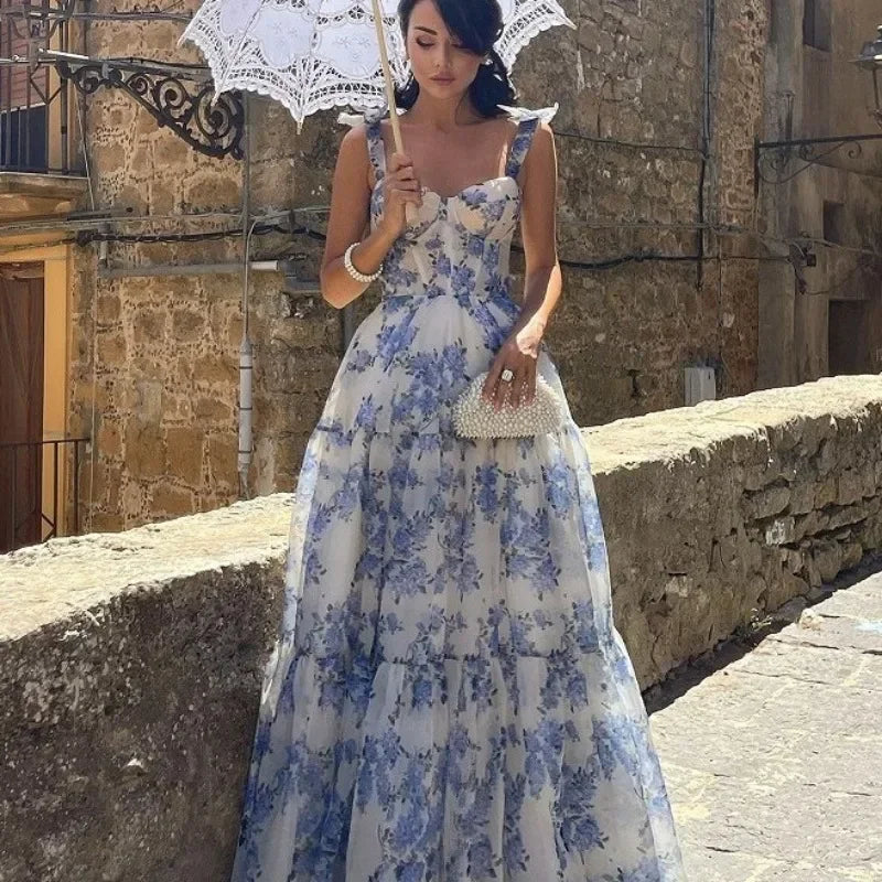 María - Impresionante vestido floral vintage