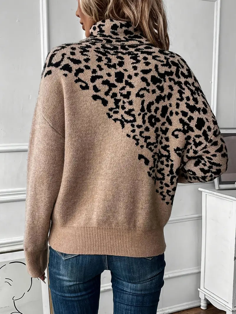 Zoila – Jersey de punto con estampado de leopardo