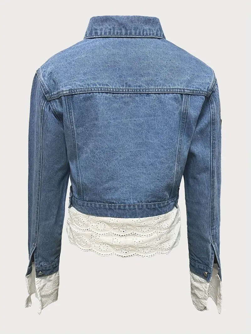 Sonnet – Chaqueta de encaje confeccionada en denim de algodón