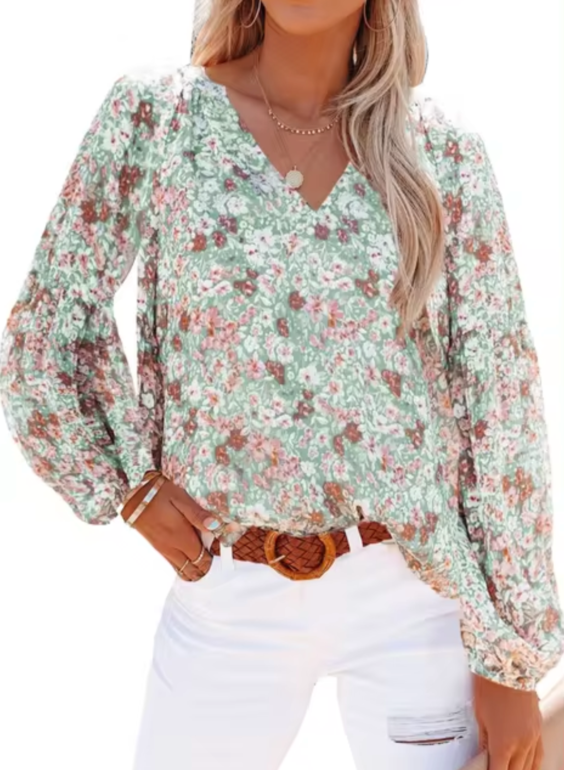 Winona – Blusa de Gasa con Estampado Floral