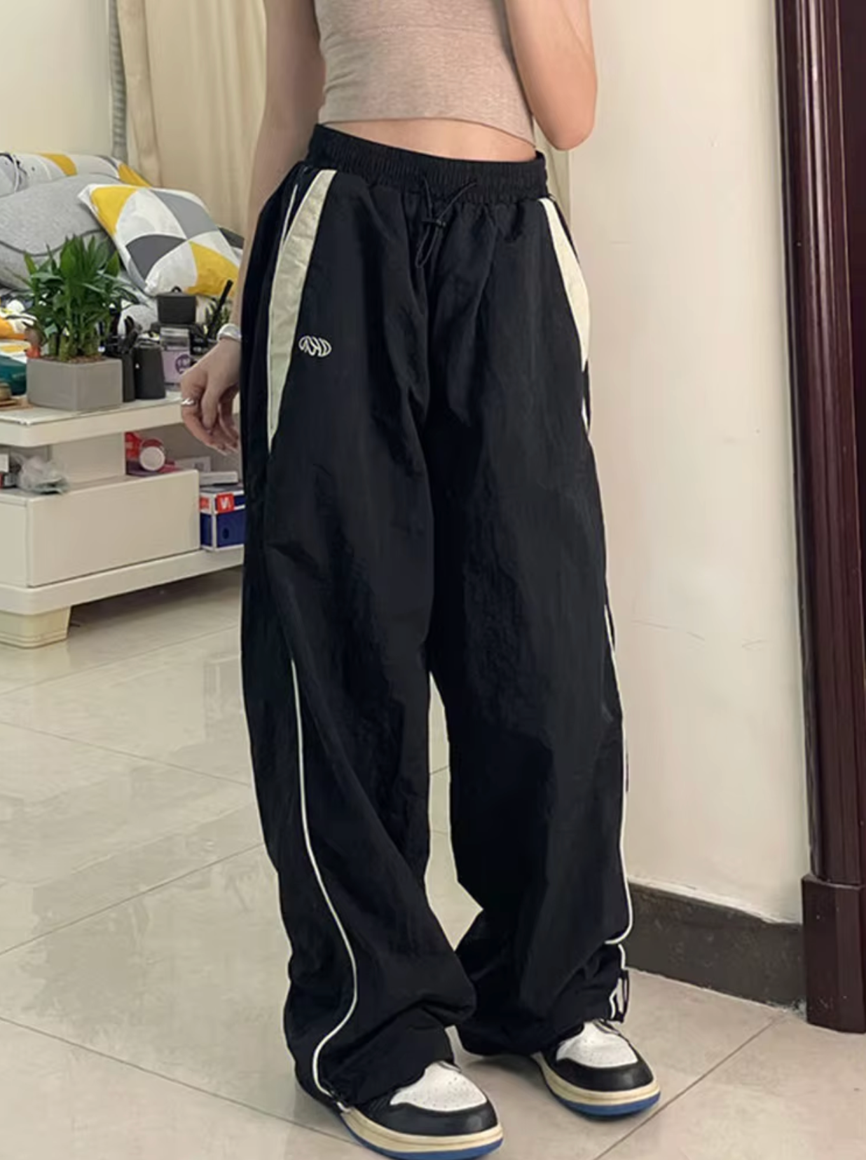 Kera – Pantalón jogging ancho de algodón