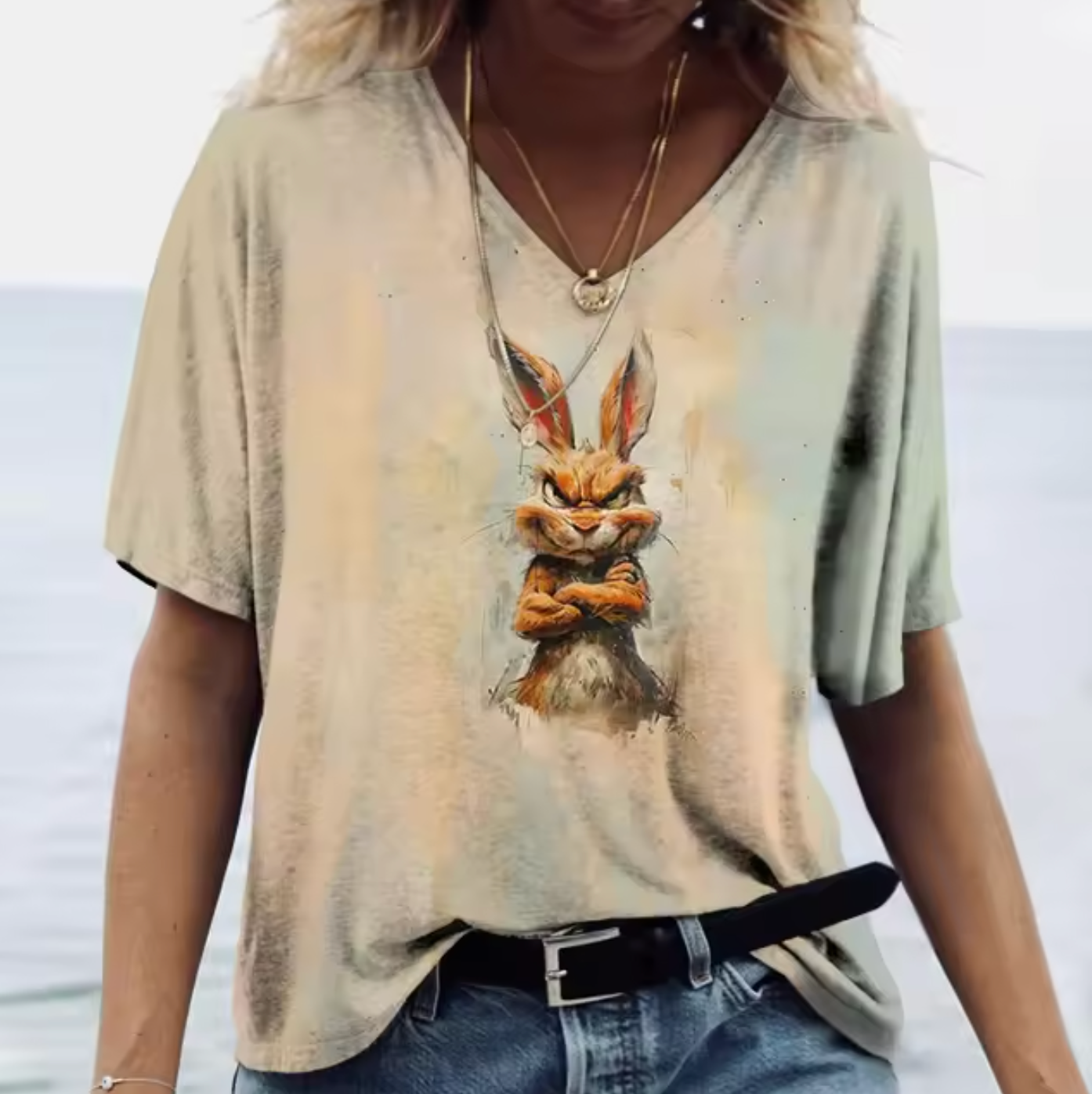 Jasmine – Camisetas de Colores con Estampado de Conejos