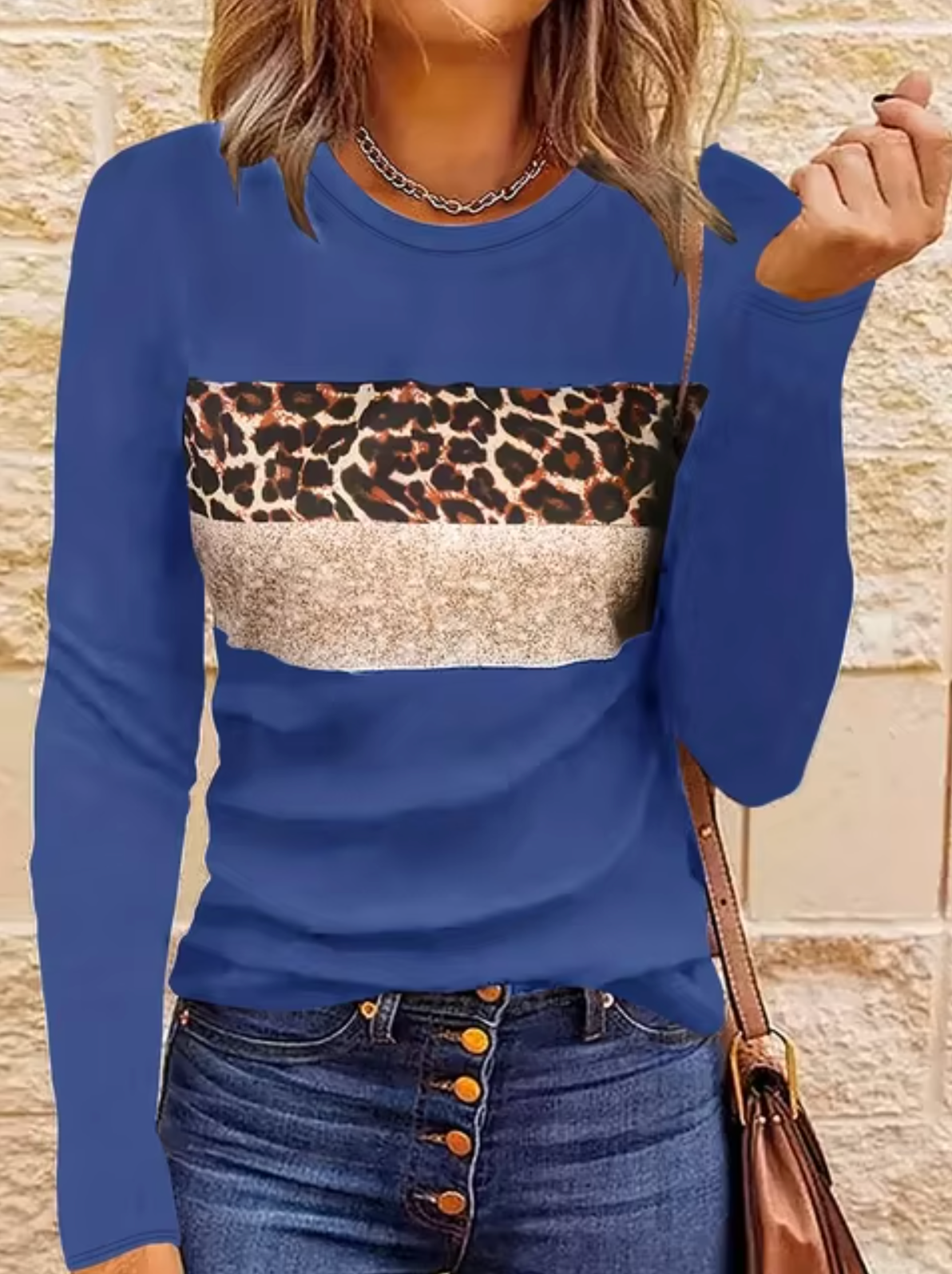 Myline – Camiseta manga larga estampado leopardo