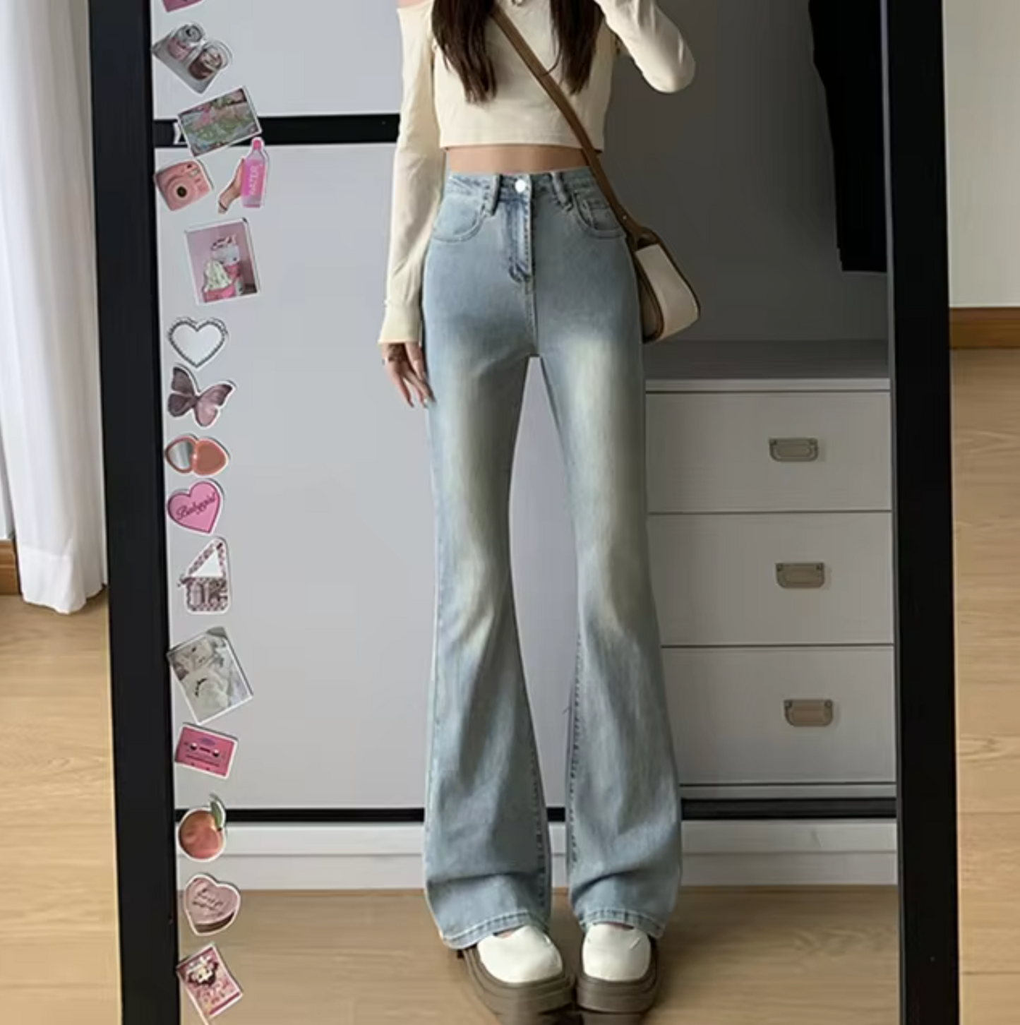 Ariana – Pantalón denim acampanado