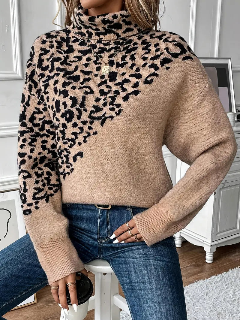 Zoila – Jersey de punto con estampado de leopardo