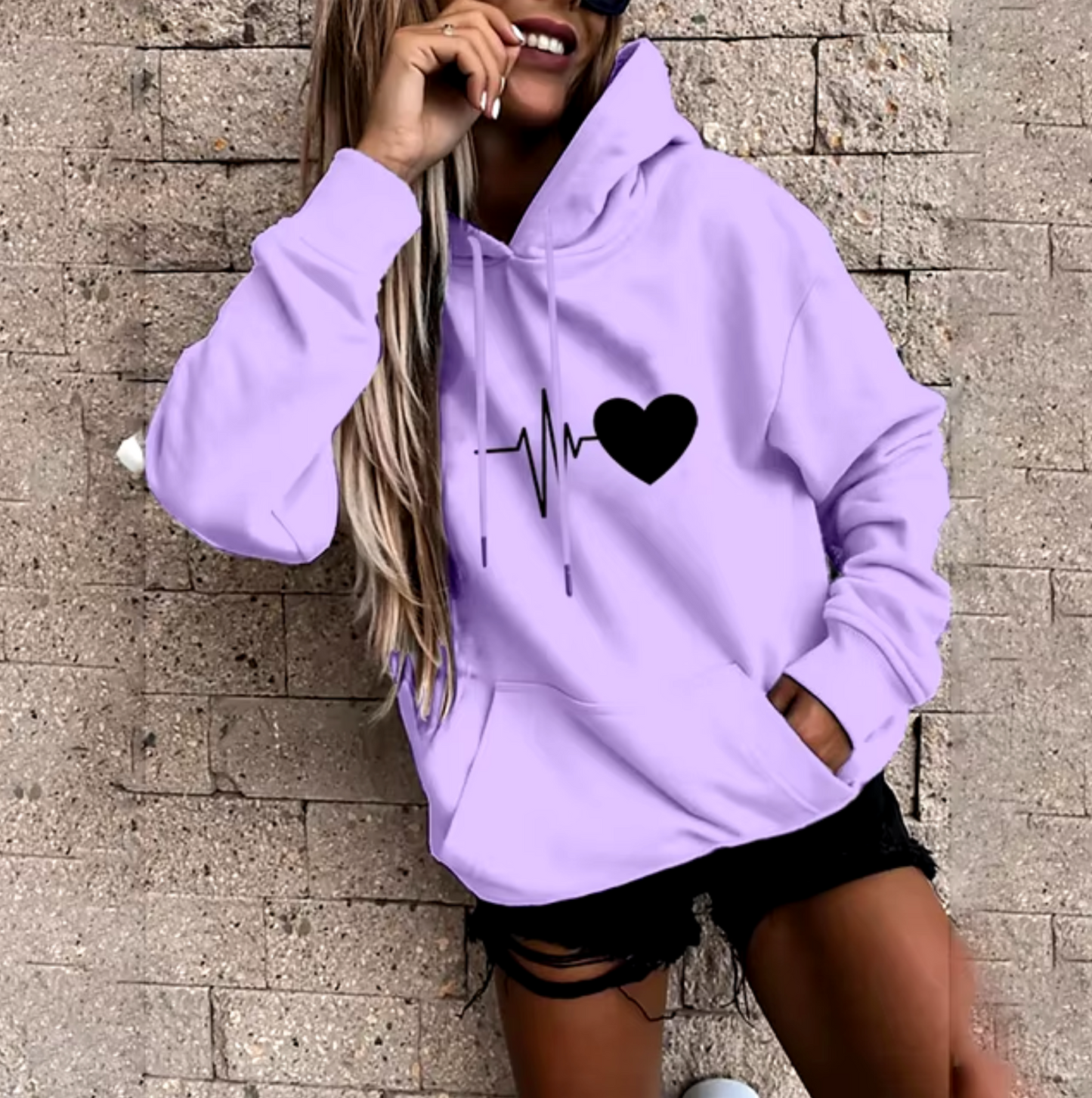 Rhian – Sudadera estampada con capucha