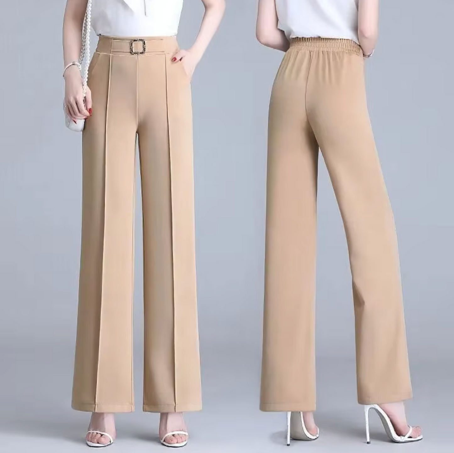 Ayesha – Pantalón ancho de seda con tiro alto