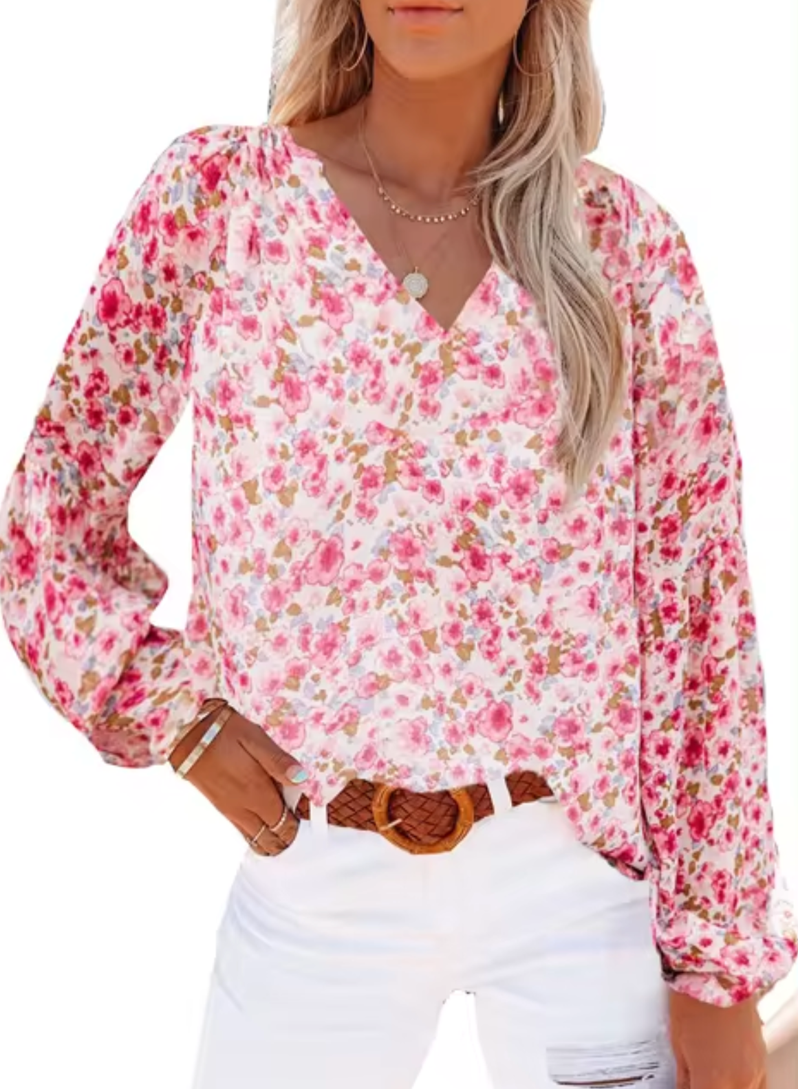 Winona – Blusa de Gasa con Estampado Floral