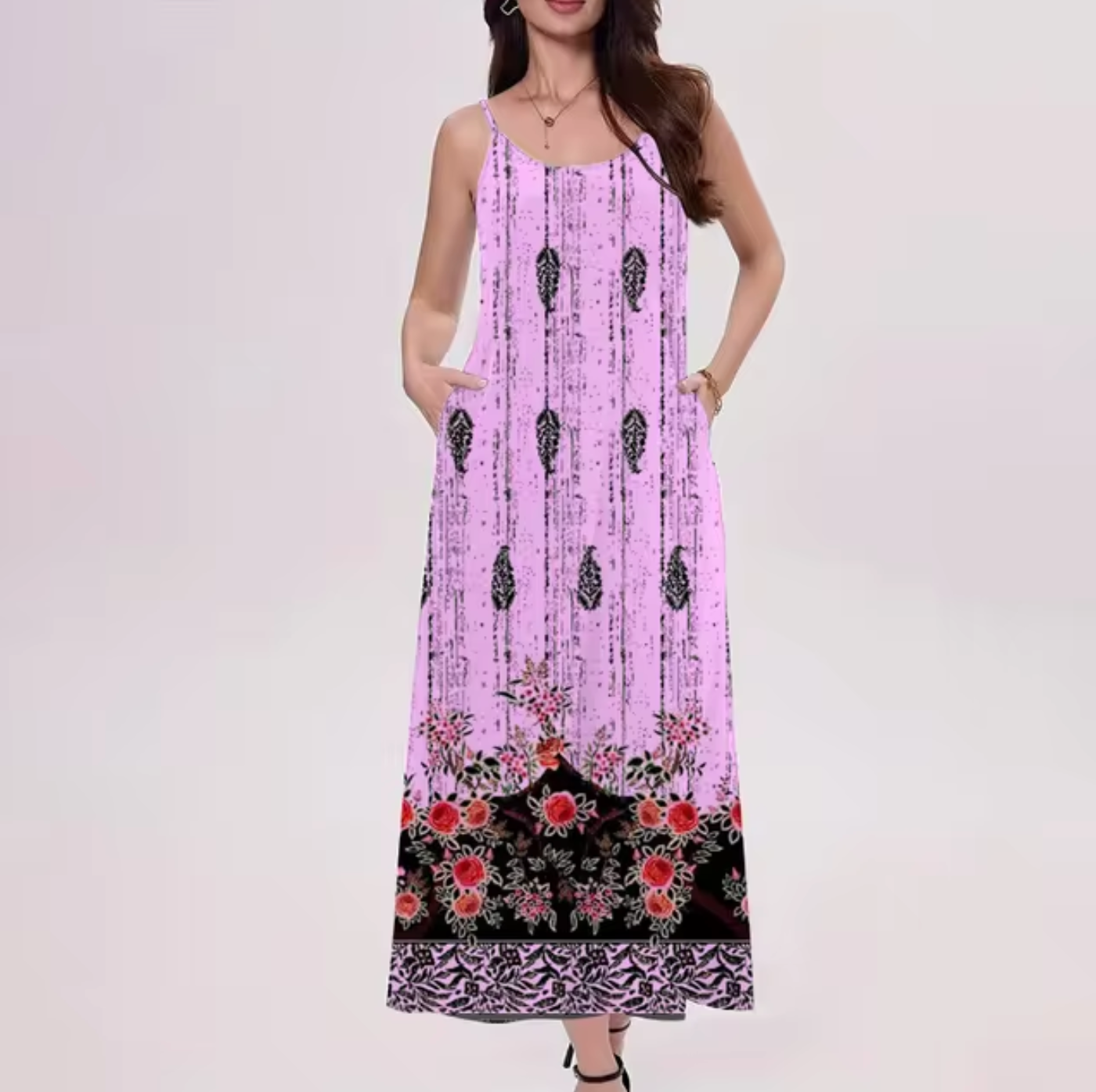 Rowena – Elegante Vestido Largo Estampado