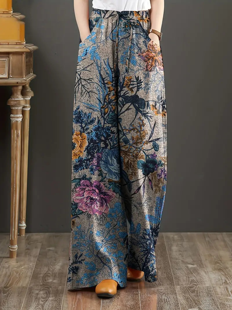 Jia – Pantalón ancho con estampado floral