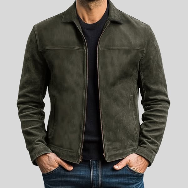 Mike - Elegante chaqueta de piel con cremallera