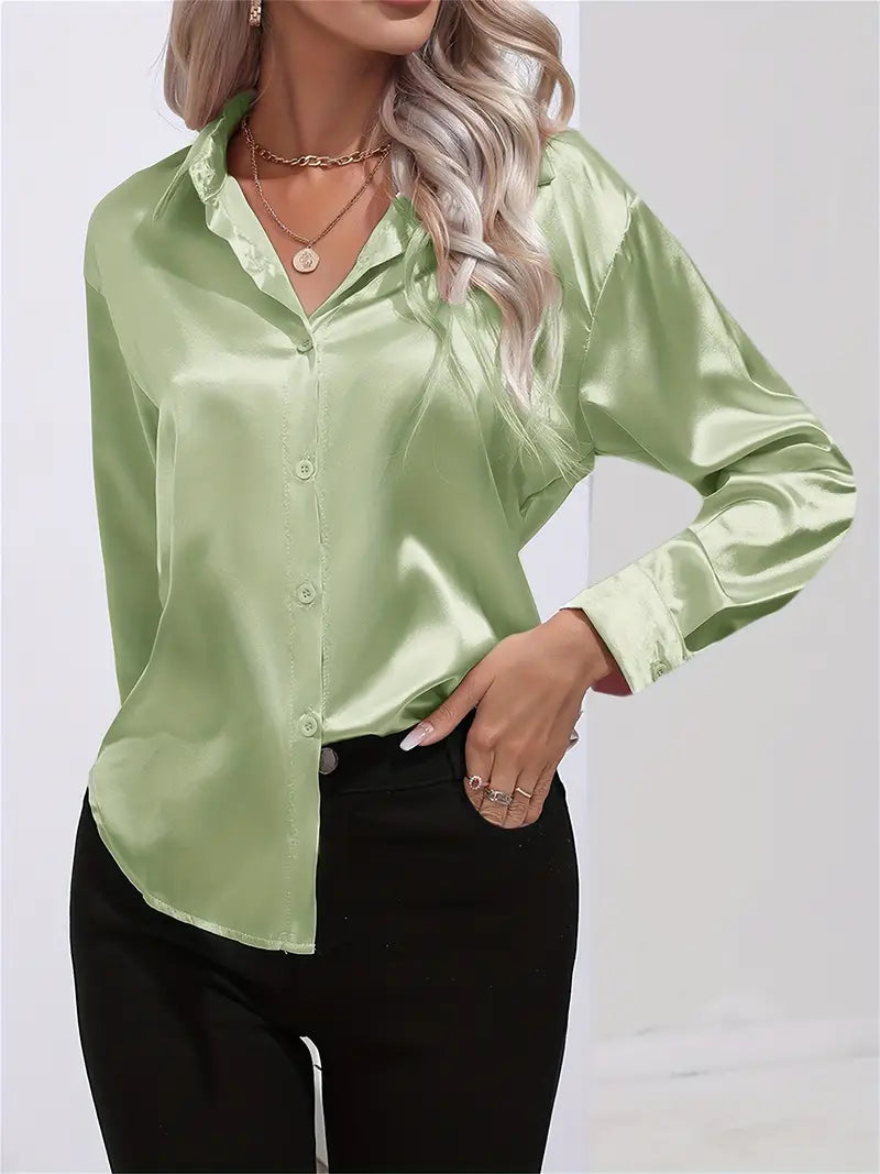 Acacia – Blusa de satén de lujo