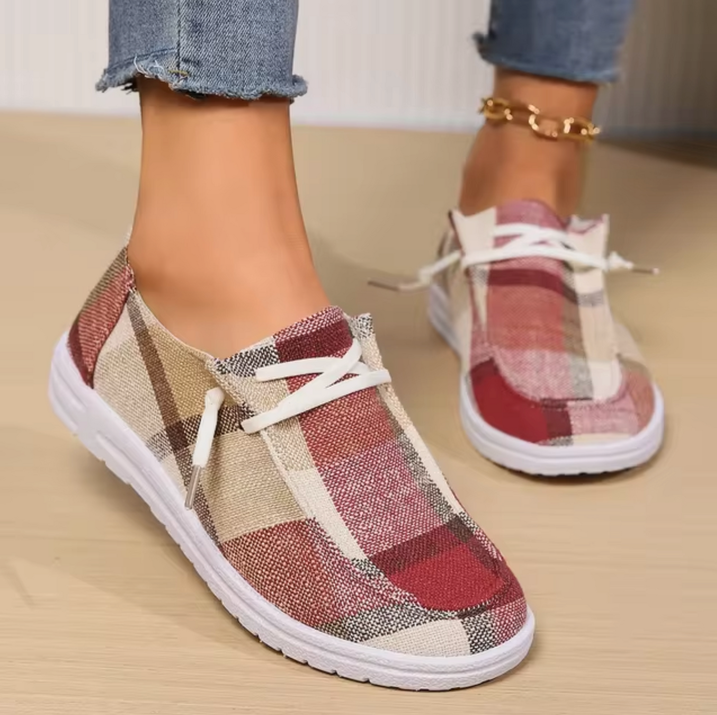 Susan – Zapatillas ligeras sin cordones con suela plana