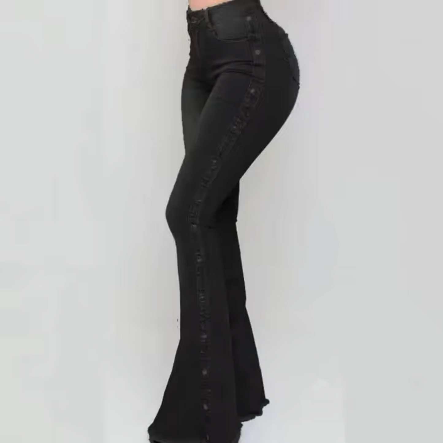 Bernice – Pantalón acampanado denim elástico