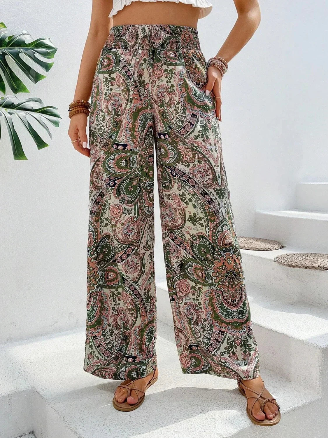 Maisy - Elegantes pantalones anchos estampados