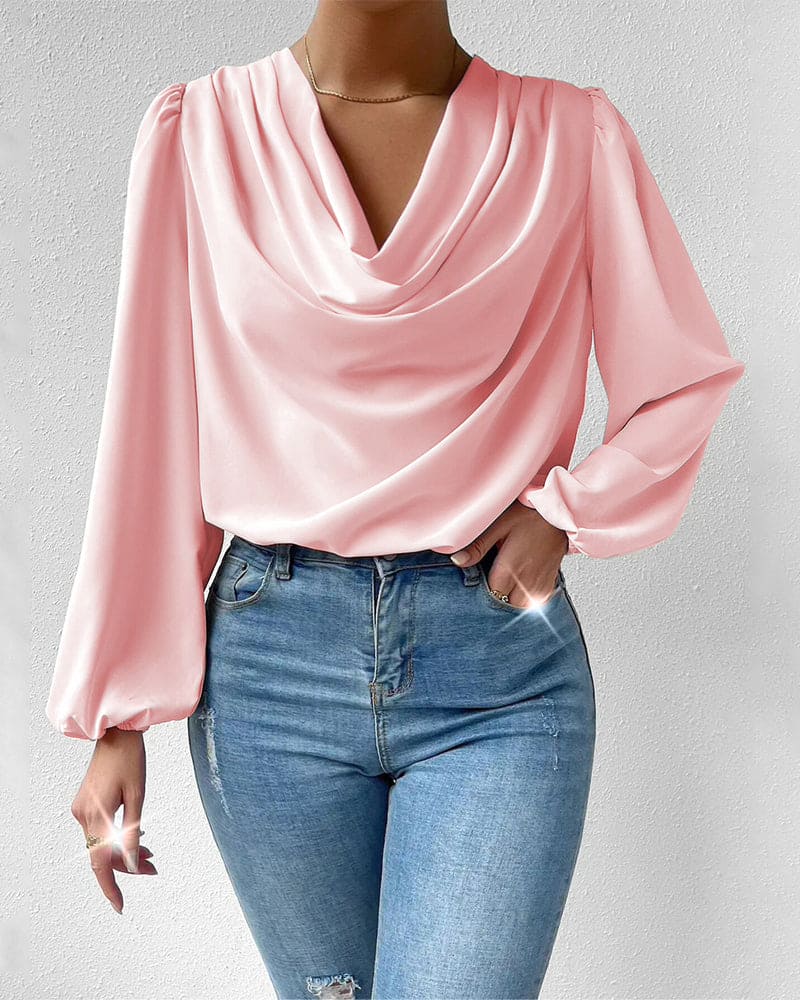 Noralie - Blusa de manga larga de estilo holgado