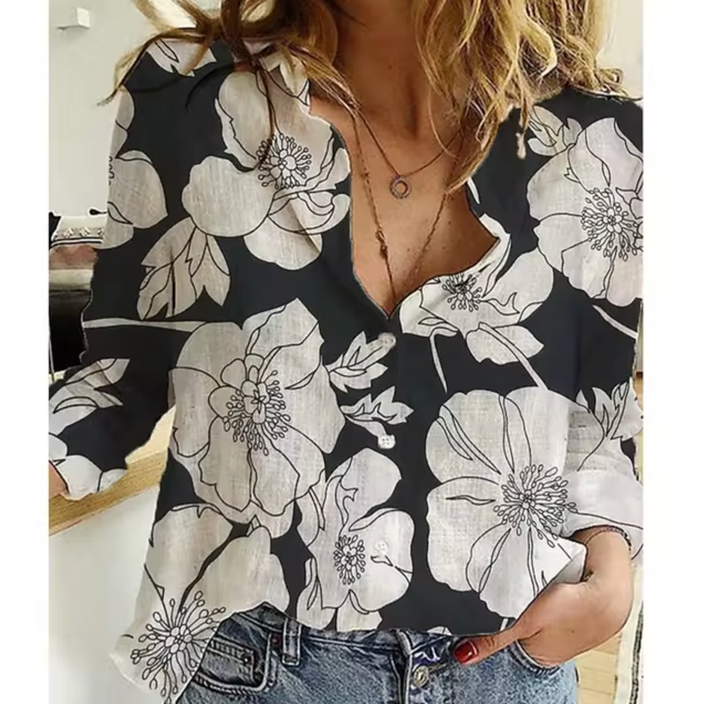 Freesia – Blusa con estampado floral