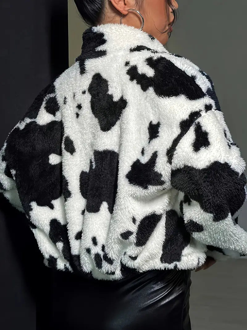 Shelby – Chaqueta de piel con estampado de vaca