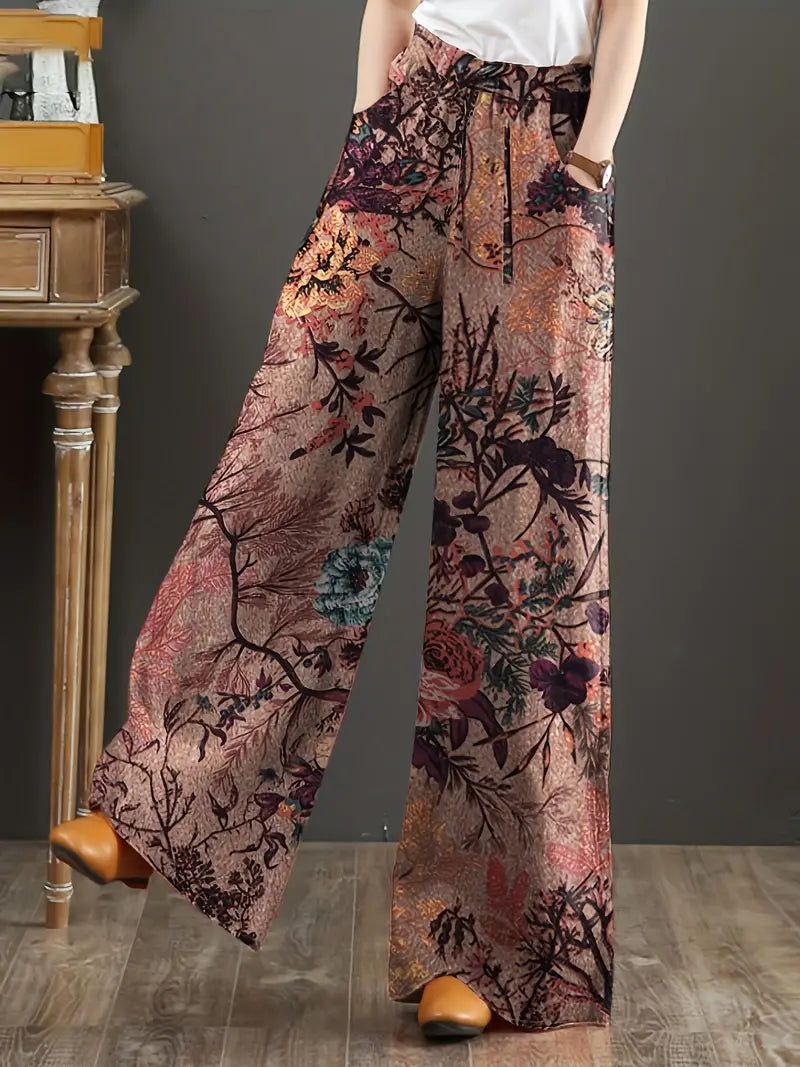 Jia – Pantalón ancho con estampado floral