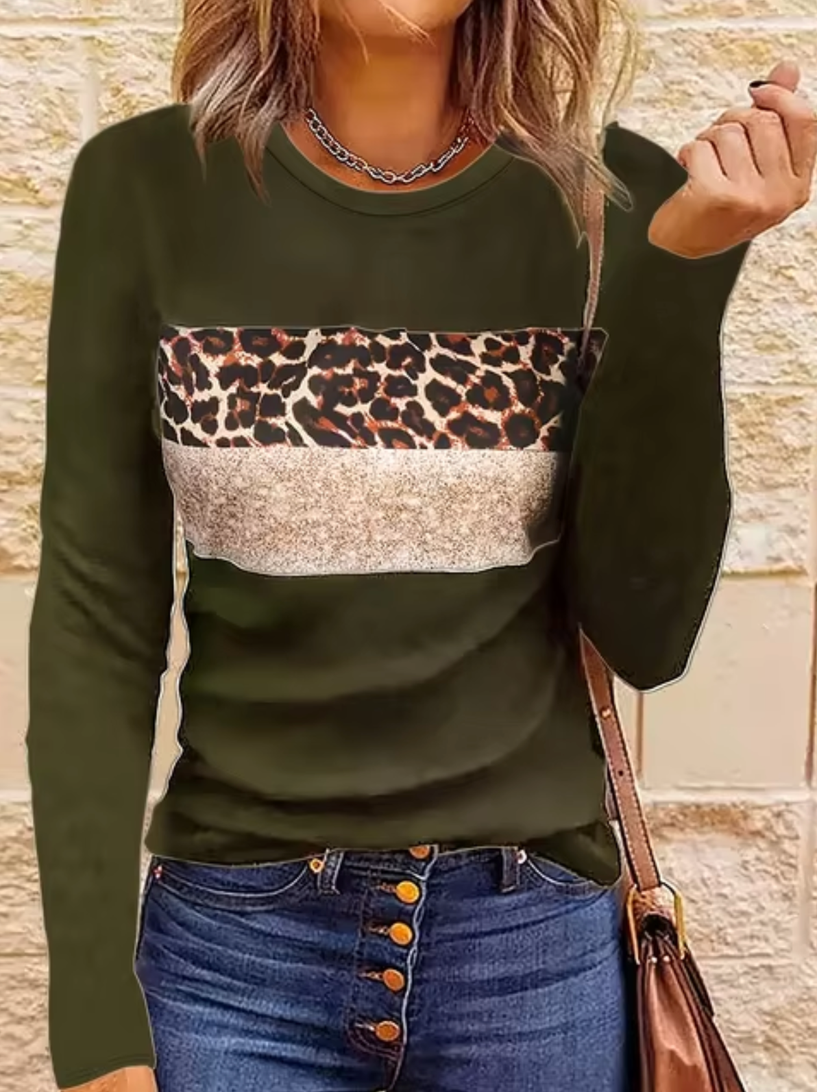 Myline – Camiseta manga larga estampado leopardo