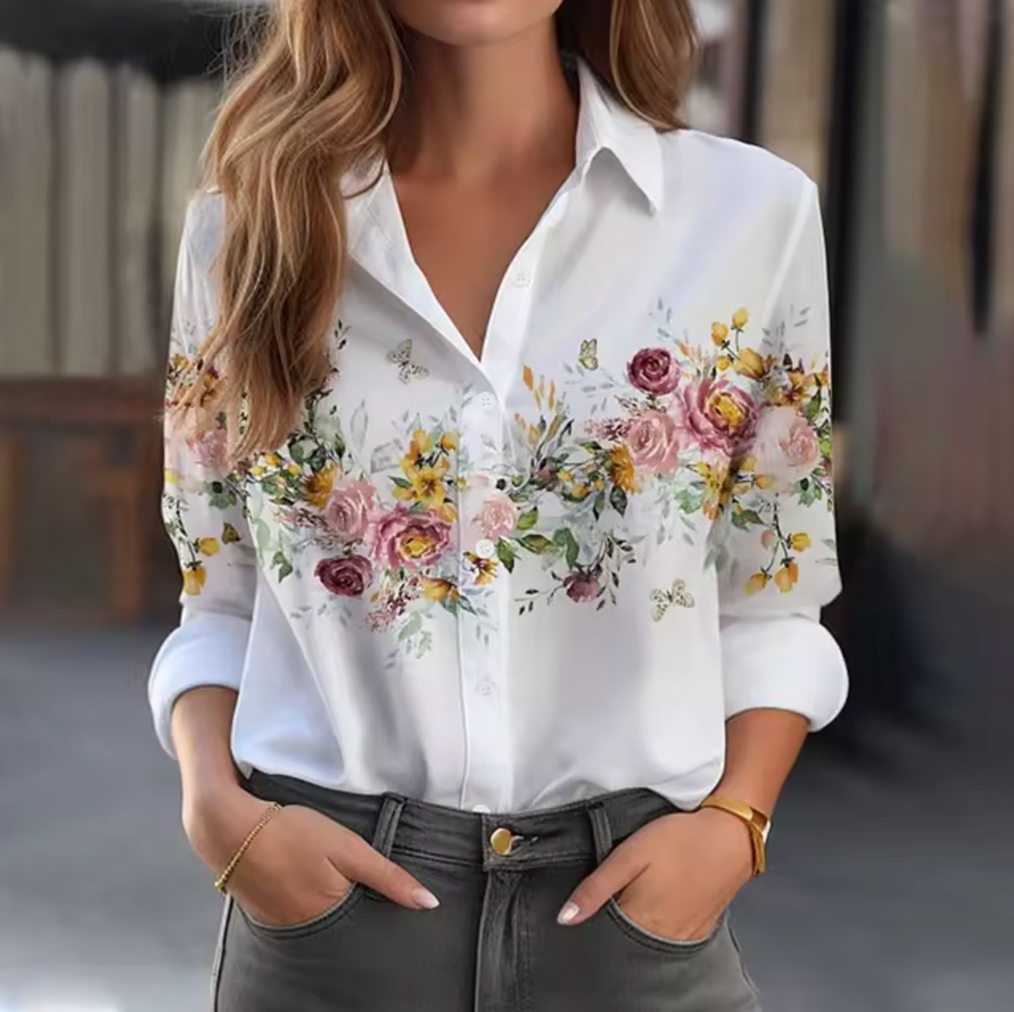 Freesia – Blusa con estampado floral