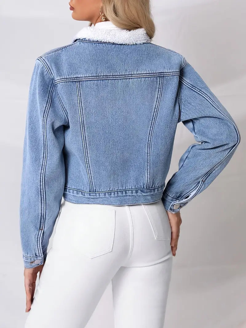 Rashana - Chaqueta corta confeccionada en denim de algodón