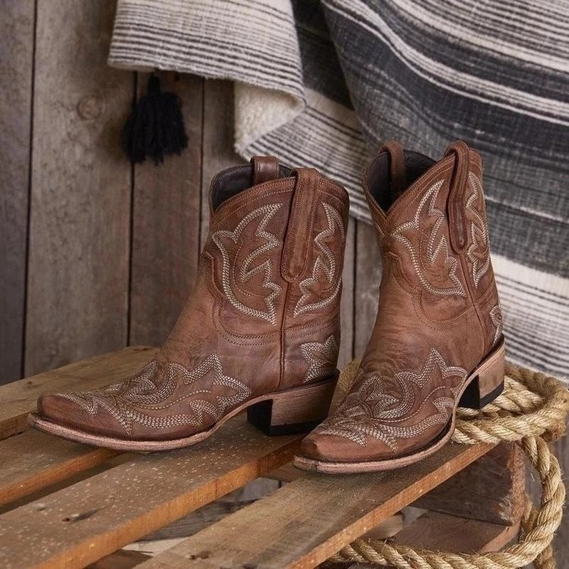 Laurice - Botas cowboy de piel bordadas