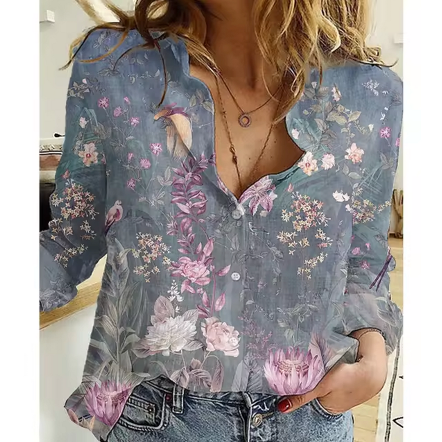 Freesia – Blusa con estampado floral