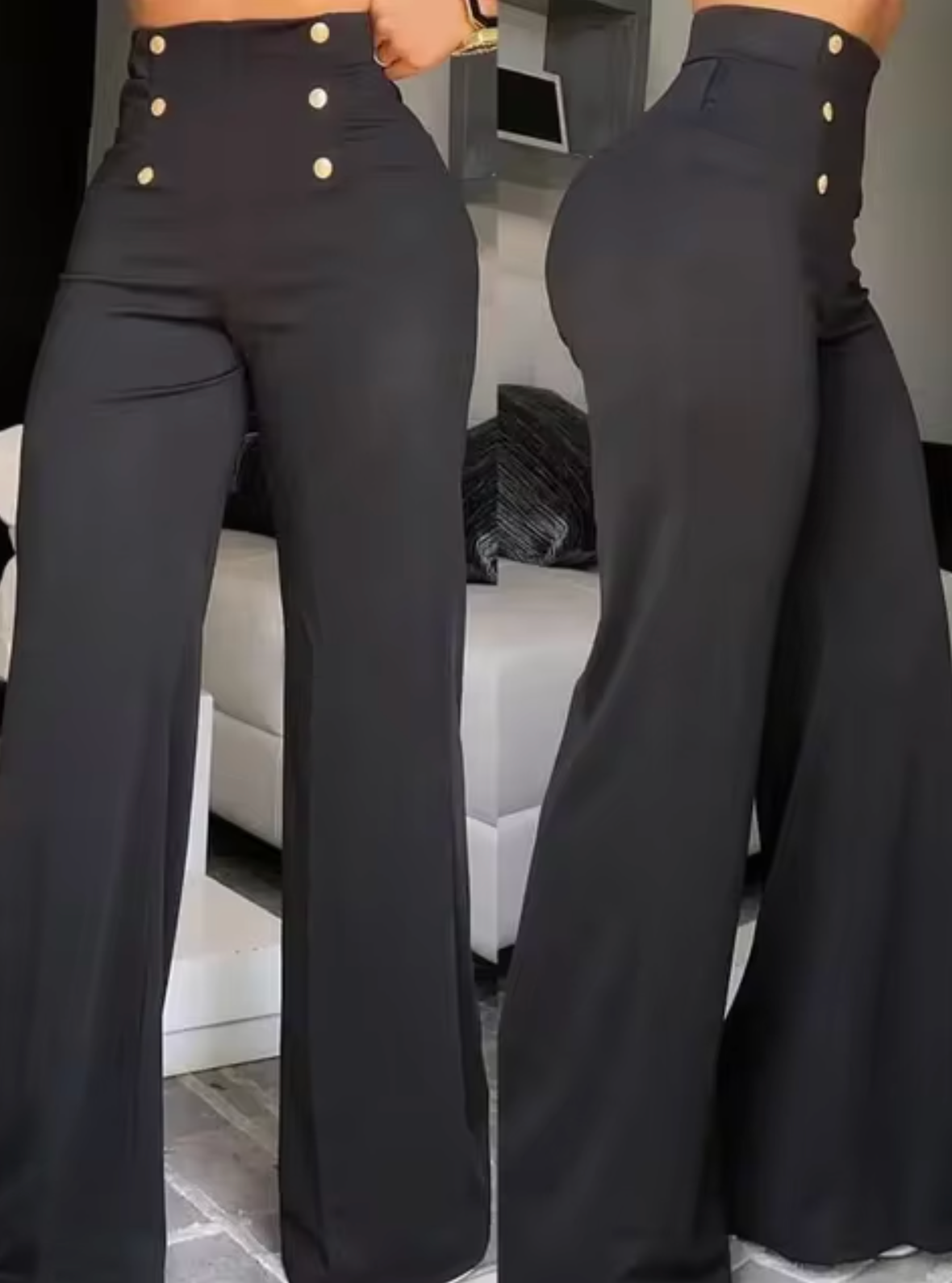 Mela – Pantalón acampanado elegante de talle alto