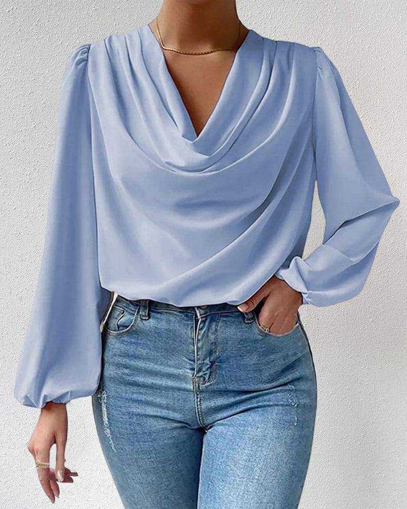 Noralie - Blusa de manga larga de estilo holgado