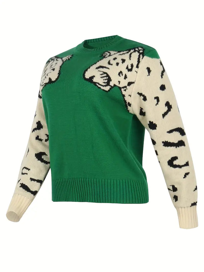 Brynlee – Jersey con vibrante estampado de leopardo