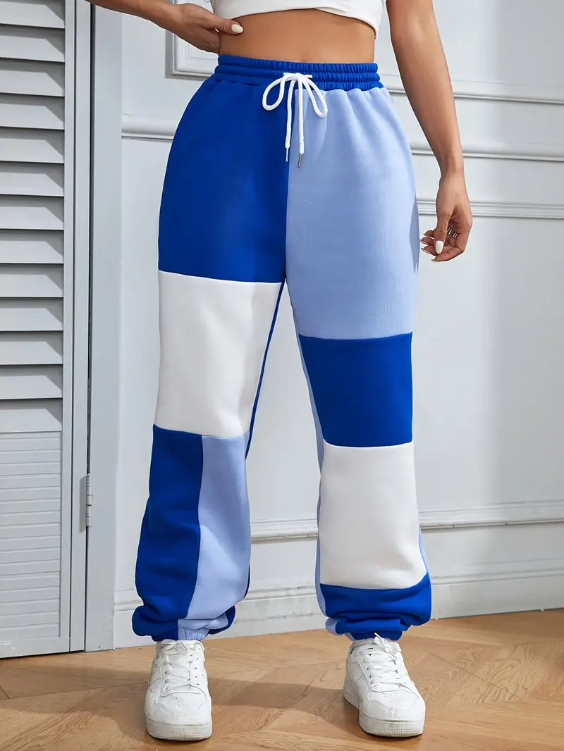 Belle – Pantalones de jogging elegantes con diseño de bloques de color