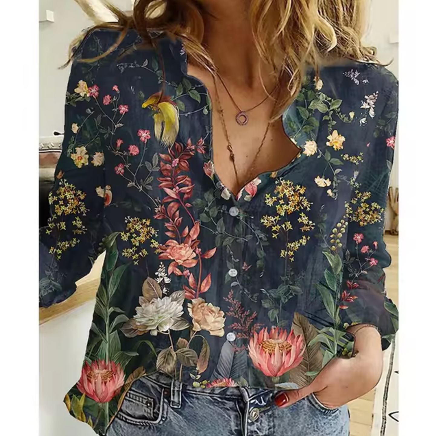 Freesia – Blusa con estampado floral