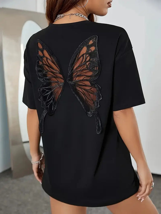 Melina – Camisa de malla de mariposas de algodón