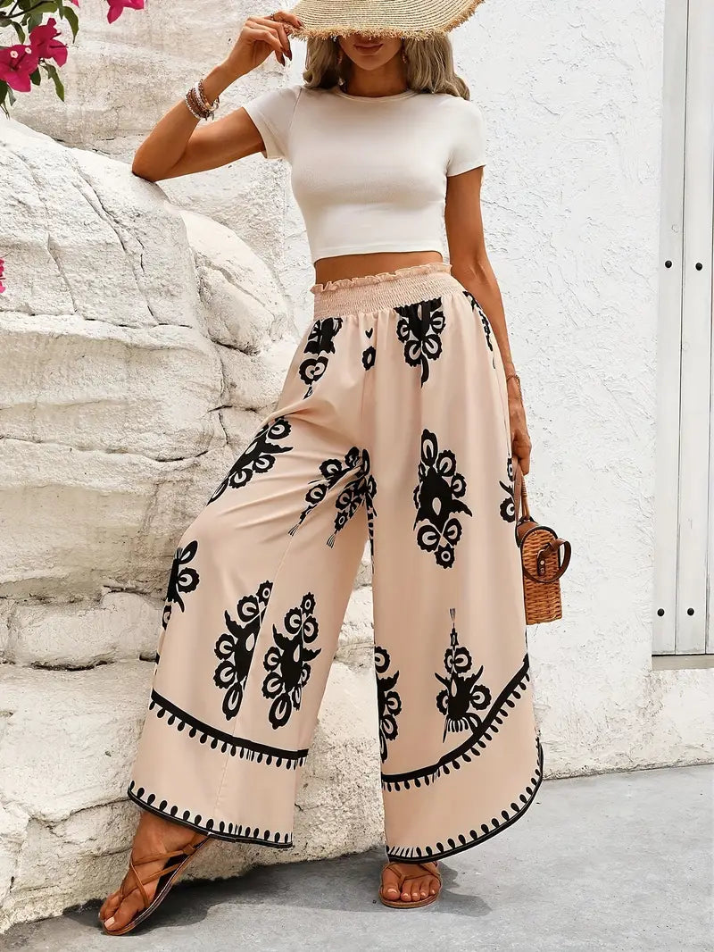 Assunta – Pantalón ancho con Estampado Tribal