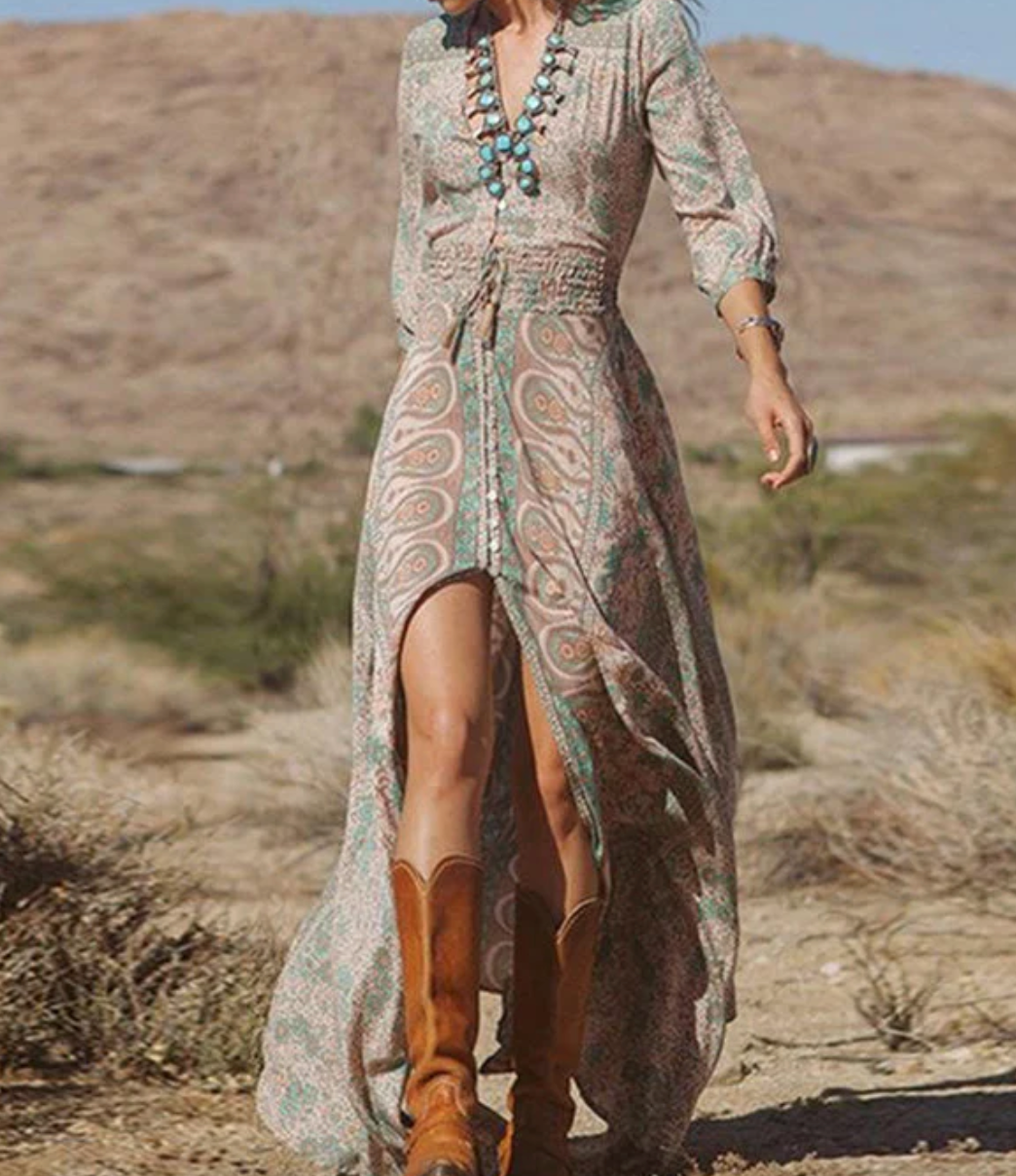 Clara - Maxi vestido largo para un look vintage