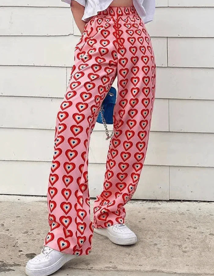 Teigen – Pantalón de secado rápido con estampado de corazones