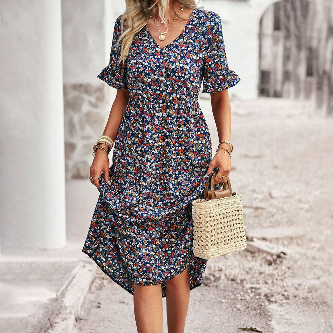 Pilar - Moderno vestido midi floral