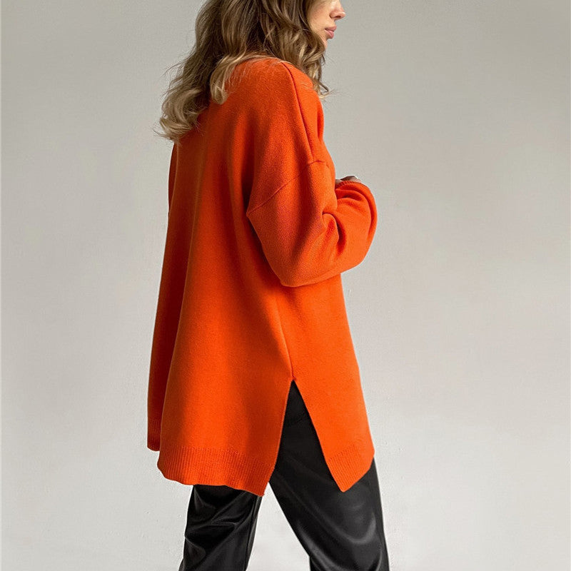 Jessa - Blusa oversize de malla con cuello alto