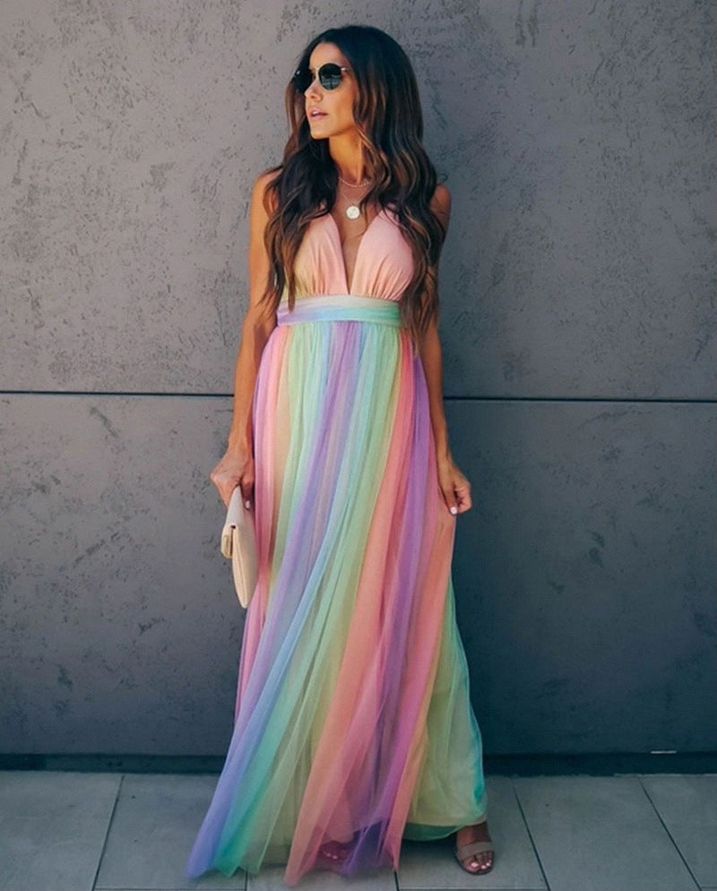 Fave - Vestido largo con cuello en V